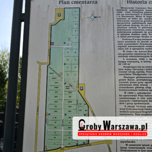 Mapa cmentarza w Milanówku