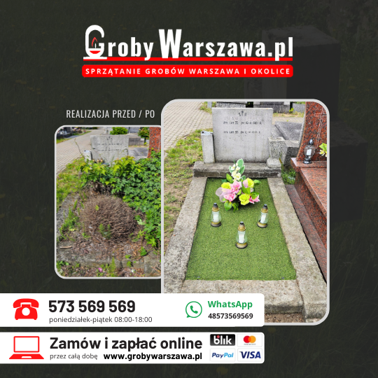 Sztuczna trawa grób Warszawa